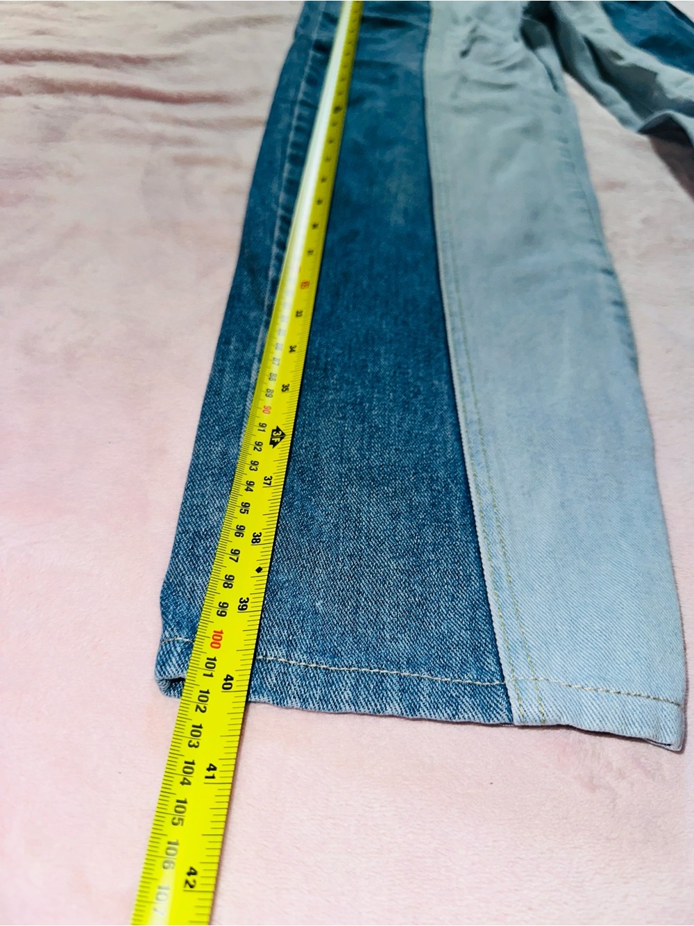 PacSun Two-Tone Blue Straight Leg Jeans - Picture 4 of 14